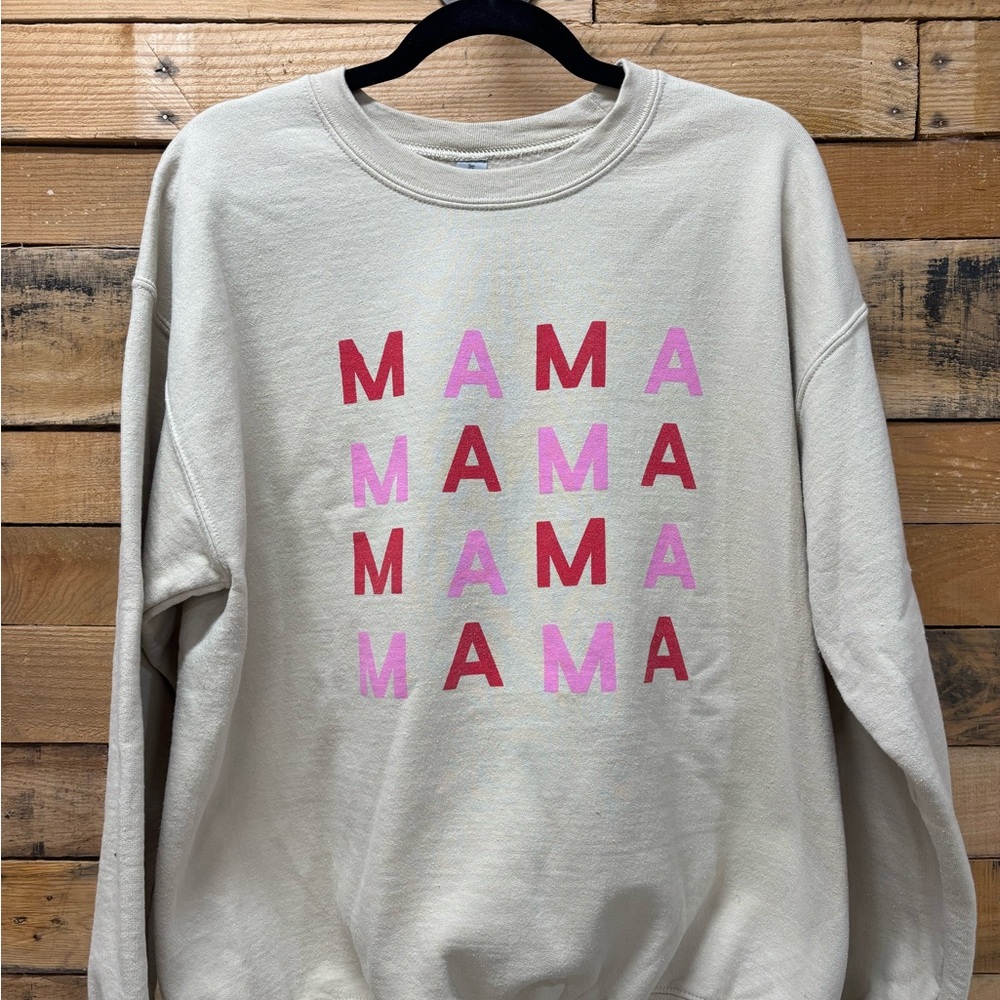 Cream Sweatshirt with MAMA Print